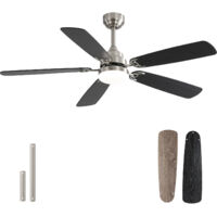 Ventilateur de plafond de 132 cm avec lumière LED, 3 températures de couleur, dimmable, fonction mémoire, pour salon et chambre