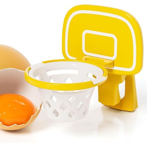 Separateur Oeuf Jaune et Blanc Panier de Basket, Séparateur de D'oeuf, Filtre de D'œuf en Plastique, Extracteur pour Gadget de Cuisine, Outils de Cuisson (Jaune) (1/5)