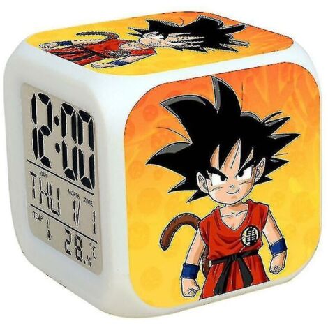 Dragon Ball Wecker Son Goku LED-Uhr Quadratisch