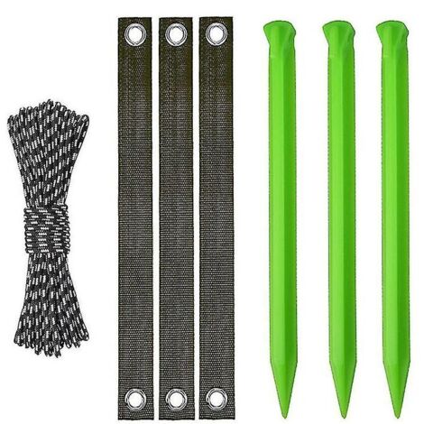OEM-Baumbegradigungsset, Baumpfahlset mit Gurt, starkem Seil und Pfählen – Baumpfahlset mit 3 Baumgurten, 3 Baumpfählen, 1 Seil und Baumpfählen (1/3)