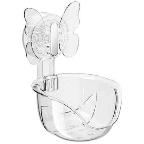 Duschablage mit Saugnapf, wandmontierte Duschablage, transparenter Duschkorb, Badezimmer-Aufbewahrungsregal (1/4)