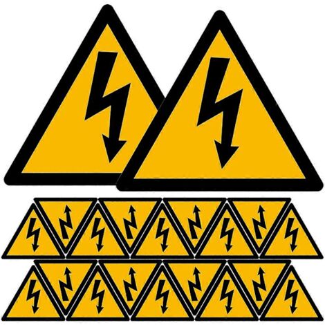 20 Warnaufkleber für Elektrozäune und Verkehrszeichen. (1/3)