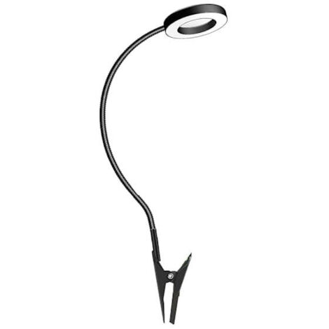 Vollspektrum-Pflanzenlampe, 360-Grad-Schwanenhals-Lampenarm, hohe Helligkeit, dimmbar, aufsteckbare LED-Pflanzenlampe, geeignet für Blumen, schwarz.