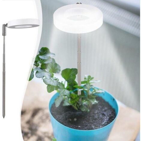 Wiederaufladbare LED-Pflanzenlampe mit Vollspektrum, einstellbarer Helligkeit und USB-Anschluss.