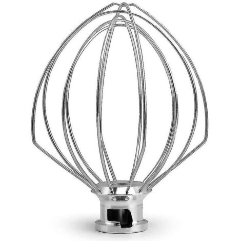 Originalteil – Edelstahl-Schneebesen für KitchenAid Küchenmaschinen – Kompatibel mit den Modellen Artisan und Classic – Abmessungen: 125 x 155 mm – 5k452ww