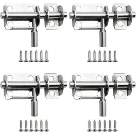 Set mit 6 Mini-Schiebetürschlössern (65 mm), Sicherheitsschlösser aus Edelstahl mit Schrauben, geeignet für Badezimmertüren, Holztüren, Haustiertüren, Schlafzimmertüren usw. (1/5)