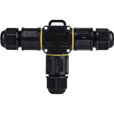 IP68 wasserdichter Kabelverbinder – T-Verteilerdose, 3-adriger wasserdichter Stecker – Gartenanschluss – 6–11 mm Kabelabzweig – Wasserdichtes externes Elektrogehäuse
