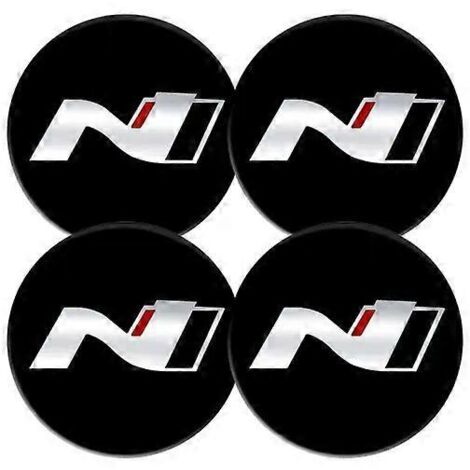 4 Stück 56,5 mm Radnabenkappen-Logos aus Aluminium, passend für Hyundai NN LINE Sonata Elantra Kona Tucson I30 I20