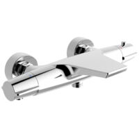 Robinet de Baignoire Cascade Robinet de Douche Thermostatique Chromé pour Baignoire en Laiton Design Elégant