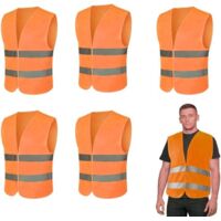 6er-Pack reflektierende Sicherheitswesten, reflektierende Auto-Sicherheitswesten, hochsichtbare reflektierende Sicherheitswesten für Reinigungskräfte – Orange