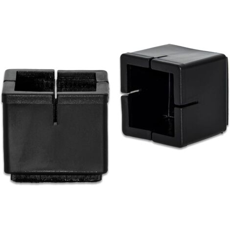 pezzi di tappi quadrati per gambe di sedie con feltrini, tappi protettivi in PVC nero per piedini di sedie, piedini per mobili, [da 49 a 55 mm]