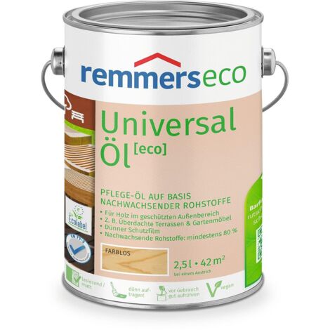 Remmers Universal-Öl [eco], 2,5 Liter, Gartenholz-Öl für aussen und innen, optimal für Gartenmöbel oder Holzterrassen, ökologisch, bienenverträglich