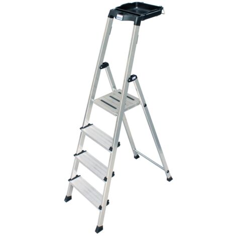 Krause Aluminium Stehleiter 4 Stufen Silber