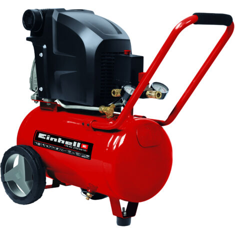 Einhell Kompressor TE-AC 270/24/10 (1800 W., max. 10 bar, 24 l-Tank, 270 l/min Ansaugleistung, Motordrehzahl 2850 min-1, 2 Manometer, 2 Schnellkupplungen, Ölschmierung)
Einhell Kompressor TE-AC 270/2