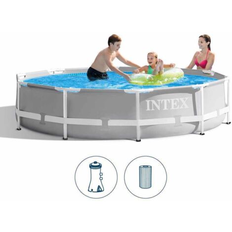 Intex Prism Frame Pool Rahmen grau 3,05 m