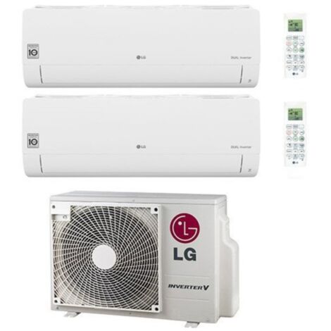 LG Dual Split Inverter-Klimaanlage Libero Smart Series 9+18 mit MU3R19 UL0 R-32 Wi-Fi Integrated 9000+18000 - Neu