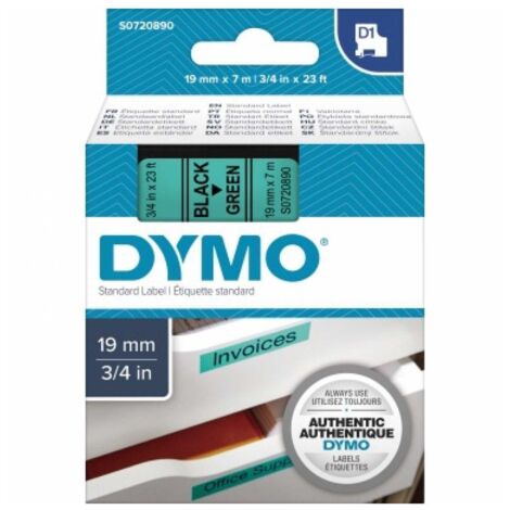 Dymo D1 Etikettenband schwarz und grün 19 mm x 7 m (1/5)