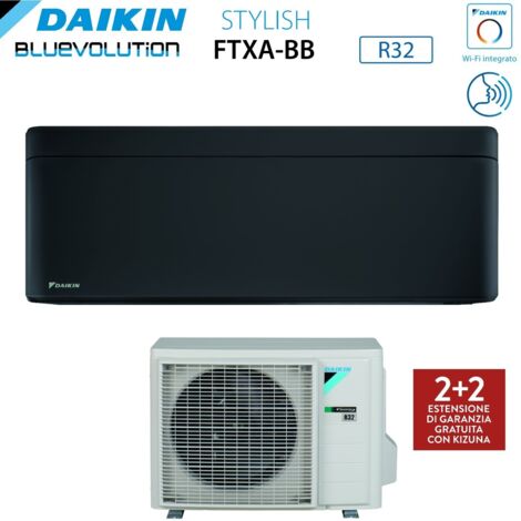 Daikin Bluevolution Inverter-Klimagerät Serie STYLISH TOTAL BLACK 15000 Btu FTXA42BB R-32 Wi-Fi Integrated Klasse A++ Farbe Schwarz - Italienische Garantie