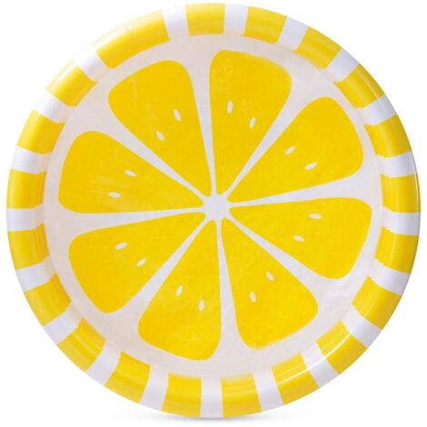 Aufblasbarer Pool Zitrone 147 x 33 cm – 3 aufblasbare Ringe – Fassungsvermögen 330 Liter – Für Kinder ab 2 Jahren (1/5)