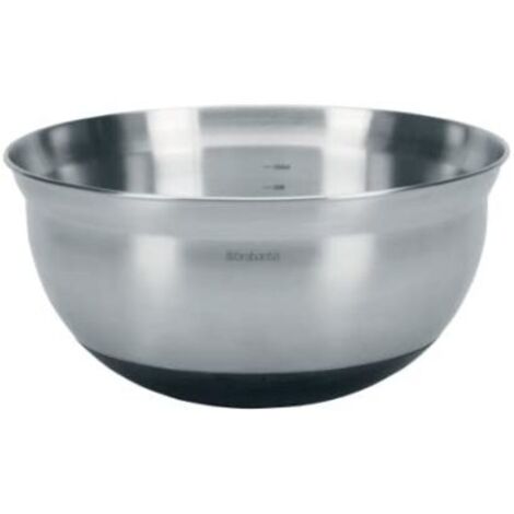 Brabantia 363863 - Schale, 3 l, Stahl mattiert, schwarzer Boden