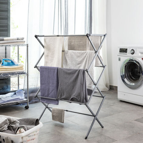 InnovaGoods Cloxy Wäschetrockenständer faltbar grau 11 Stangen (1/5)