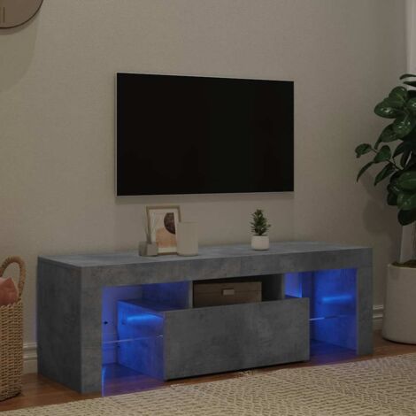 vidaXL TV-Möbel mit LED-Lichtern Beton grau 120x35x40 cm