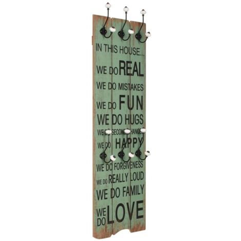 Wandgarderobe mit 6 Haken 120 x 40 cm HAPPY LOVE