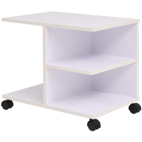 vidaXL Rolling Shelf 50x35x42 cm White