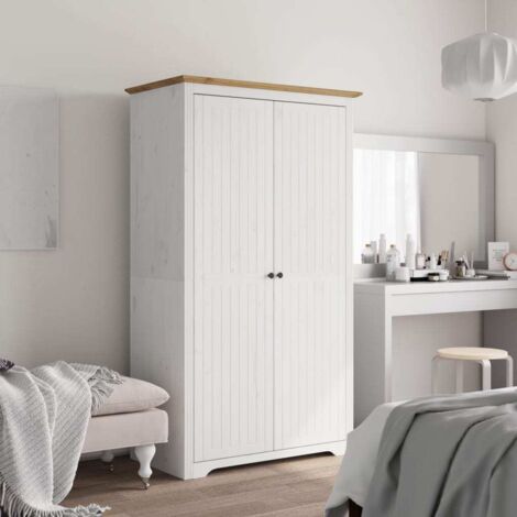 Kleiderschrank BODO Weiß und Braun 99x53,5x173 cm Kiefernholz vidaXL