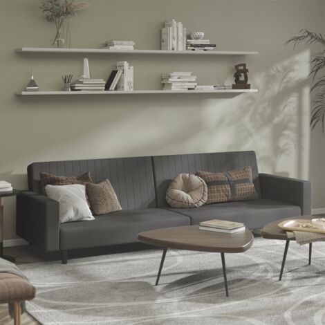 Schlafsofa 2-Sitzer Dunkelgrau Samt vidaXL