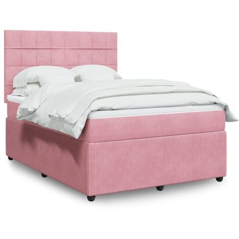 Lattenrost-Bett mit Matratze Rose 160x200 cm Velours (1/5)