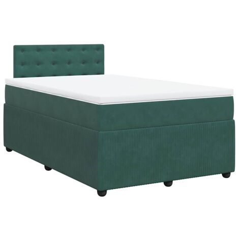 Boxspringbett mit Matratze Dunkelgrün 120x200 cm Samt vidaXL (1/5)
