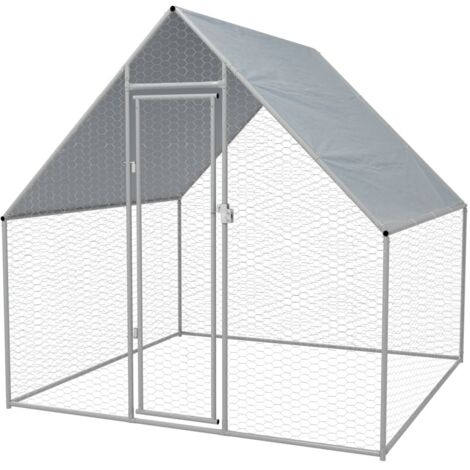 Outdoor-Hühnerkäfig 2x2x1,92 m Verzinkter Stahl vidaXL