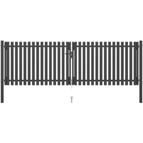 vidaXL Gartenzaun Tor Stahl 4x1,5 m Anthrazit