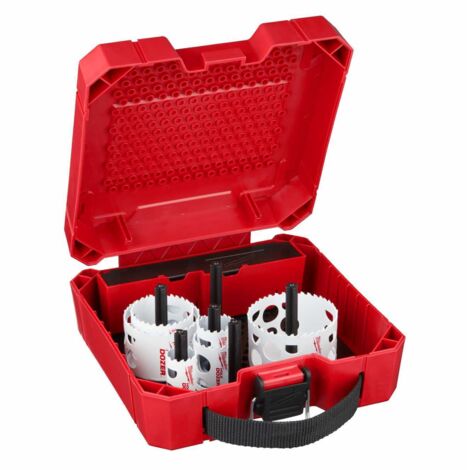 MILWAUKEE Lochsägen Bi-Metall Set 10-tlg 25, 32, 40, 54, 68, 76 mm, Adap., Bohrer