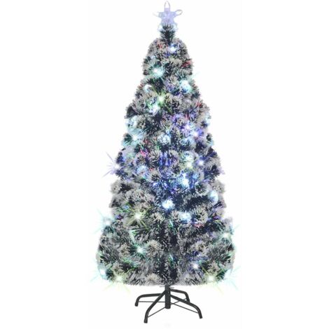 Vorbeleuchteter Weihnachtsbaum mit Ständer und LED 150 cm Glasfaser vidaXL