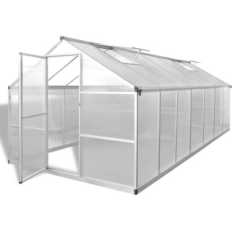 vidaXL Verstärkte Aluminium Gewächshaus 10,53 m²