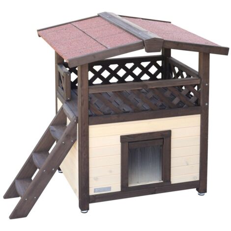Kerbl Deluxe 4-Saisonen Katzenhaus Dunkelbraun
