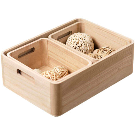 Schubladen-Organizer Pure, Holz, 3 Boxen (1/4)