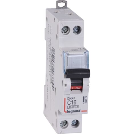 Legrand DNX³ 4500 6kA Leitungsschutzschalter 1P+N 230V 16A grau