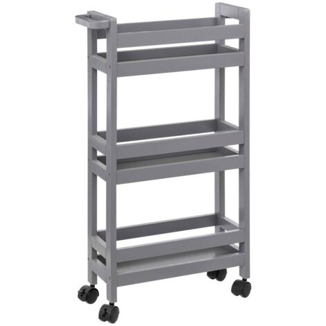 Servierwagen mit rollen 3 ebenen colorama betongrau - 5five
