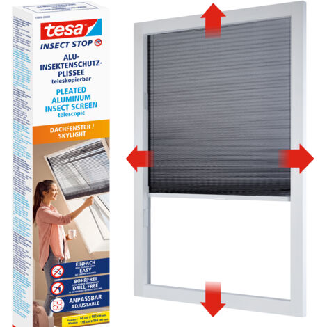 tesa Fliegengitter Alu-Dachfenster Plissee 114 x 160 cm anthrazit Insektenschutzgitter