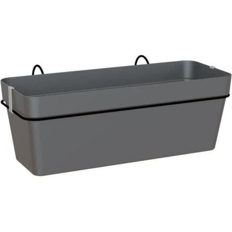 ARTEVASI BALKONSET PFLANZGEFÄSSE CAPRI RE 50CM V2 ANTHRAZIT 50,2 X 28,5 X H20 CM 1,45L