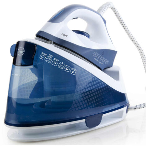 Domo DO7109S Dampfbügeleisen blau weiß 5 Bar Dampfdruck (1/4)