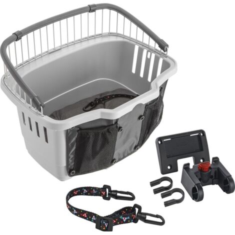 Ferplast Gepäckträger de Hundefahrrad de Kleine Größe bis zu 7 kg Atlas Bike 20 Rapid, Crate de Travel mit Gurt de Sicherheit und Polsterung, Gitter de Schutz, 47 x 35,5 x h 34,5 cm Grau