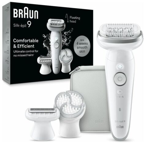 Braun Silk-Epil 9 Flex Wiederaufladbarer Epilierer 40 Zangen Nass- und Trockenmassageroller