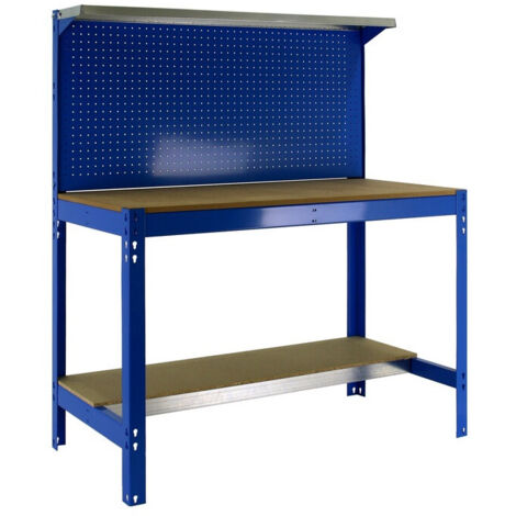 SimonRack - Werkbank-Bausatz 1440x900x600mm Belastung 400Kg - SIMONWORK BT3 900 BLAU/HOLZ