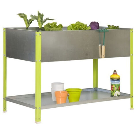 SimonRack - Verzinktes/grünes Pflanzgefäß 100L mit Regal - UrbanGarden Top 850900400 Verzinkt