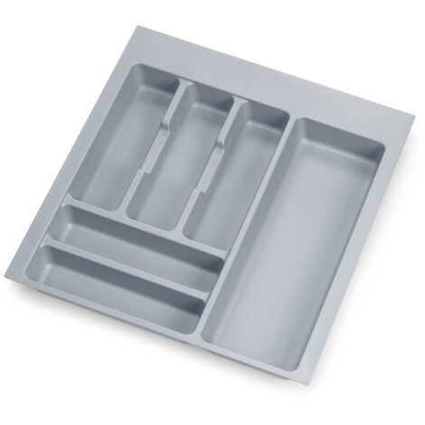 Emuca Optima Besteckhalter für Universalschublade, 500-mm-Modul, Kunststoff, Grau