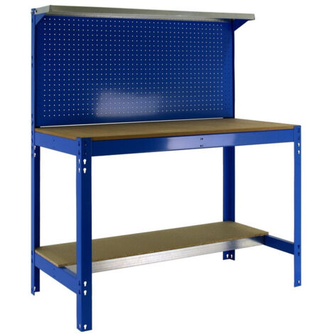 SimonRack - Werkbank-Bausatz 1440x1200x600mm Belastung 600Kg - SIMONWORK BT3 1200 BLAU/HOLZ